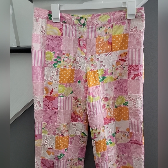VTG Lilly Pulitzer Floral Print Patchwork Quilted Design Pink Orange | Women’s 6 - Picture 2 of 4